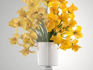bouquet of yellow flowers 3D Model