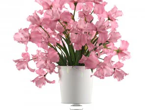 bukiet r&oacute;żowych kwiat&oacute;w Model 3D