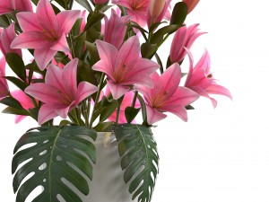 bouquet of pink lilies 3D Модель