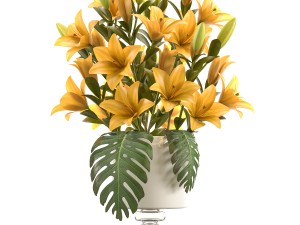 bouquet of yellow flowers 3D Model