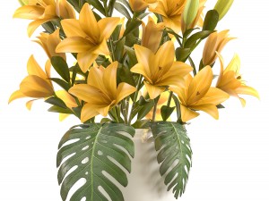 bouquet of yellow flowers 3D Model