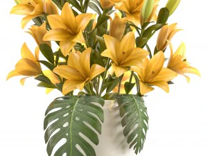 bouquet of yellow flowers 3D Model