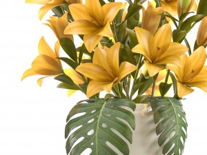 bouquet of yellow flowers 3D Model