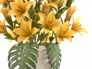 bouquet of yellow flowers 3D Model