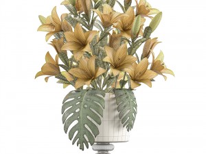 bouquet of yellow flowers 3D Model