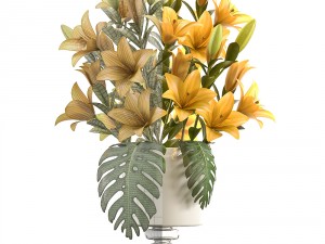 bouquet of yellow flowers 3D Model