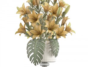 bouquet of yellow flowers 3D Model