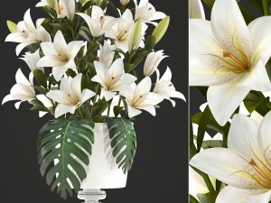 bouquet of white flowers Modèle 3D