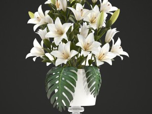 bouquet of white flowers 3D Модель