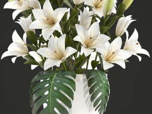 bouquet of white flowers 3D Модель