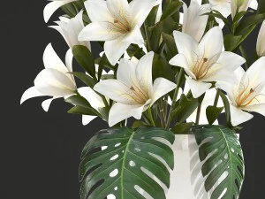 bouquet of white flowers 3D Model