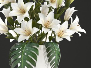 bouquet of white flowers 3D Модель