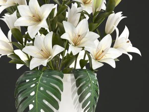bouquet of white flowers 3D Model
