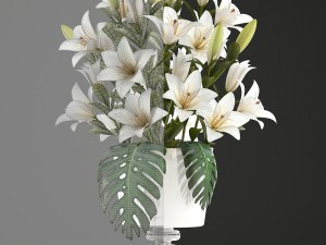 bouquet of white flowers 3D Модель
