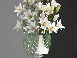bouquet of white flowers 3D Model