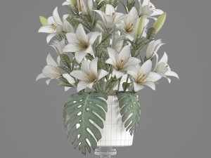 bouquet of white flowers 3D Модель