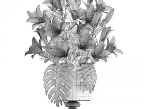 bouquet of white flowers 3D Model