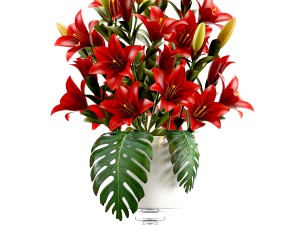 bouquet of red flowers Modèle 3D