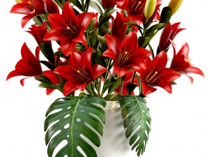 bouquet of red flowers Modèle 3D