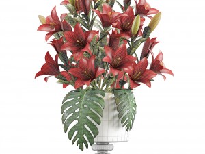 bouquet of red flowers Modèle 3D