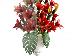 bouquet of red flowers Modèle 3D