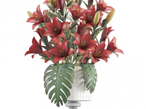 bouquet of red flowers Modèle 3D