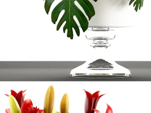 buket bunga merah Model 3D