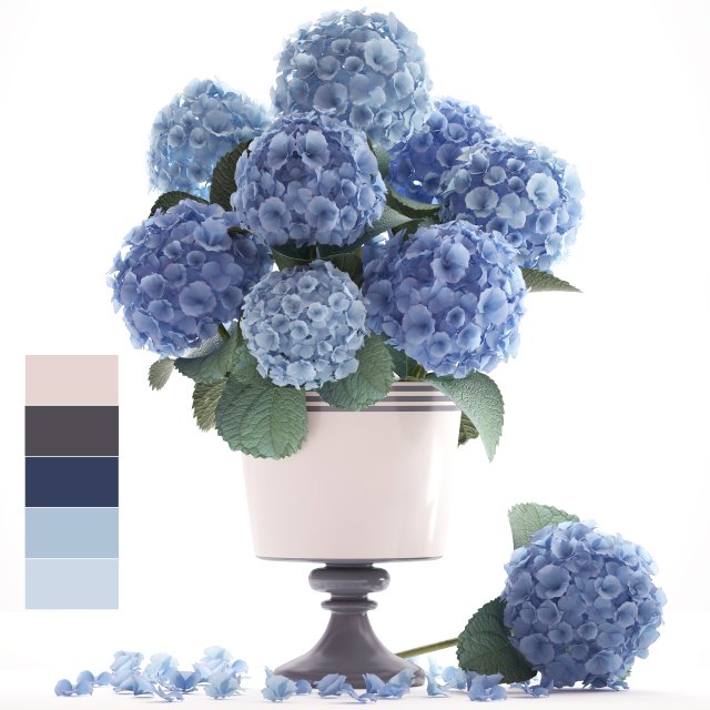 bouquet of blue hydrangea 3D 模型 .c4d .max .obj .3ds .fbx .stl .blend 