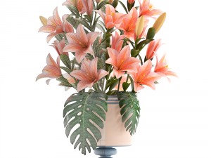 bouquet of pink lilies 3D-Modell