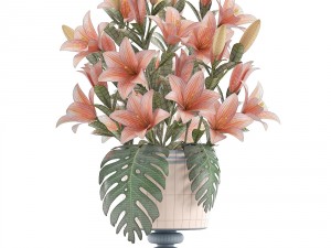 bouquet of pink lilies 3D-Modell