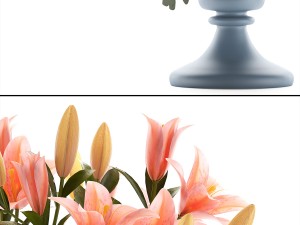 bouquet of pink lilies 3D-Modell