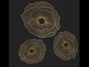 gold wall art sculpture 3D Model