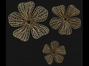 gold wall art sculpture 3D Model