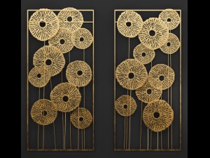 gold wall art sculpture 3D Model