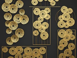 sculpture d'art mural en or Modèle 3D