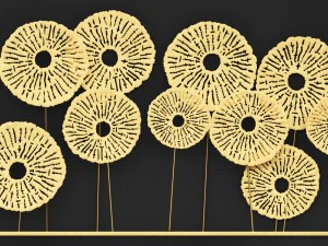 gold wall art sculpture 3D Model