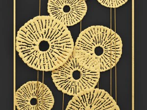 gold wall art sculpture 3D Model