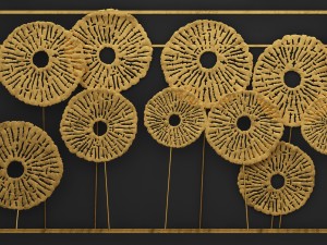 gold wall art sculpture 3D Модель