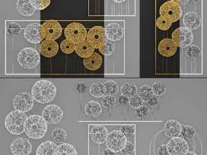 gold wall art sculpture 3D Model
