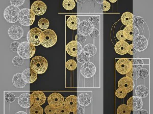 gold wall art sculpture 3D Model