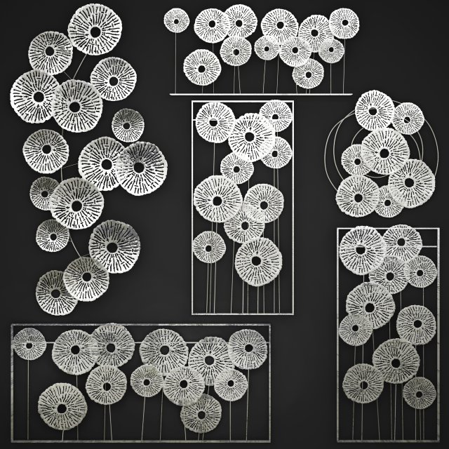 silver wall art sculpture Modèle 3D .c4d .max .obj .3ds .fbx .stl .blend 