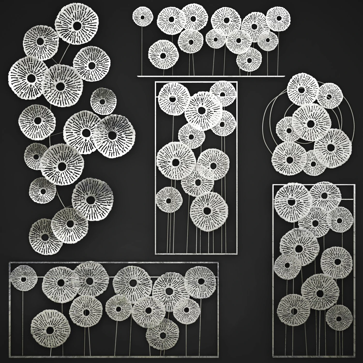 silver wall art sculpture 3D Model .c4d .max .obj .3ds .fbx .stl .blend 