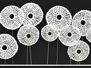 silver wall art sculpture 3D Model