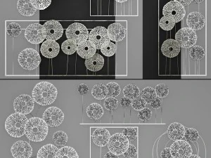 silver wall art sculpture 3D Model