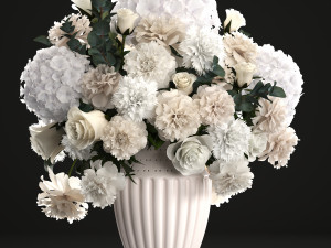 bouquet of wthite flowers 3D मॉडल