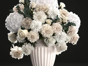 bukiet białych kwiat&oacute;w Model 3D