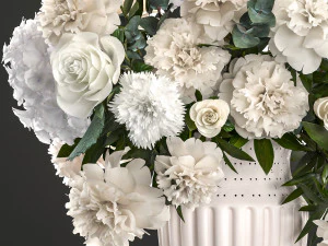 bouquet of wthite flowers 3D Model