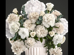 bouquet of wthite flowers 3D Model