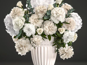 bouquet of wthite flowers 3D Model