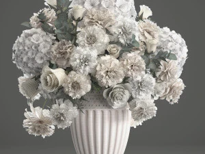 bouquet of wthite flowers 3D Model